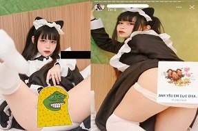 Gia Hân cosplay hầu gái nhìn cực ngon